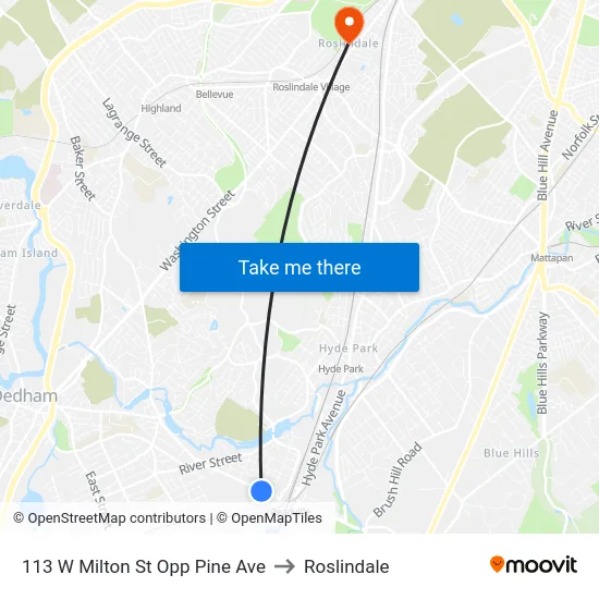 113 W Milton St Opp Pine Ave to Roslindale map