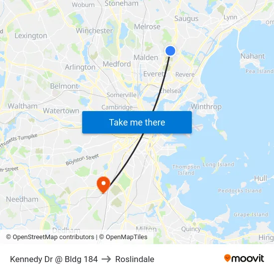 Kennedy Dr @ Bldg 184 to Roslindale map