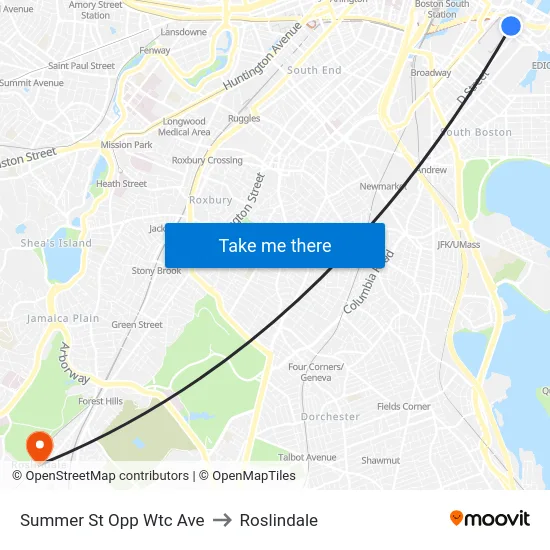 Summer St Opp Wtc Ave to Roslindale map