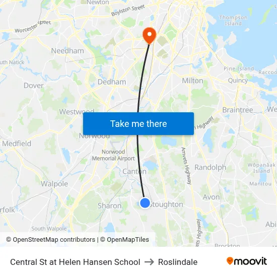 Central St at Helen Hansen School to Roslindale map