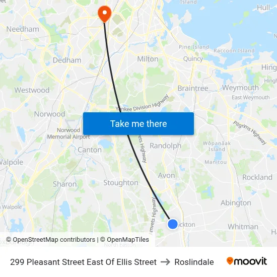 299 Pleasant Street East Of Ellis Street to Roslindale map