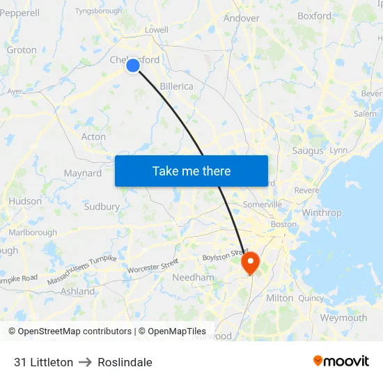 31 Littleton to Roslindale map