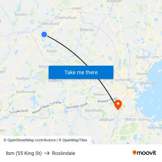 Ibm (55 King St) to Roslindale map