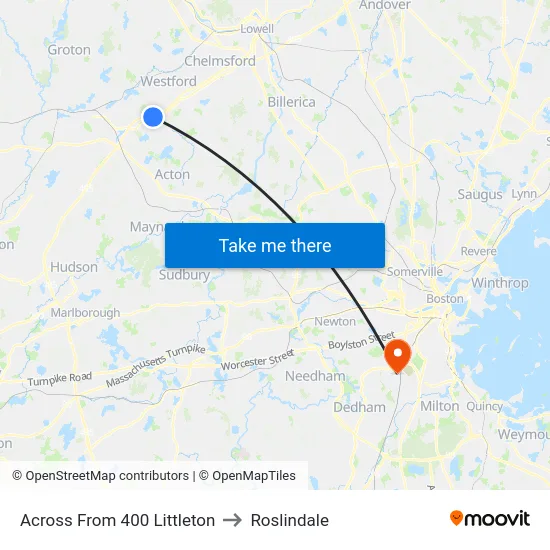 Across From 400 Littleton to Roslindale map