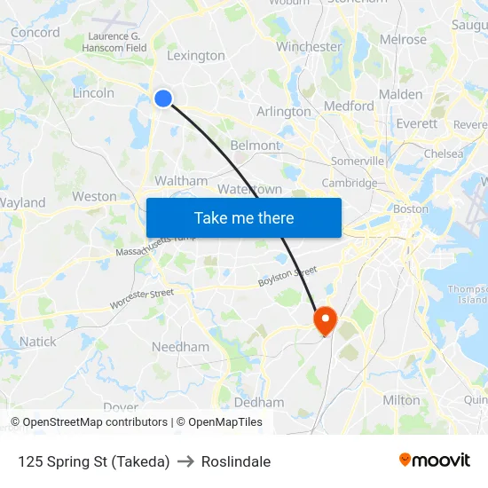 125 Spring St  (Takeda) to Roslindale map