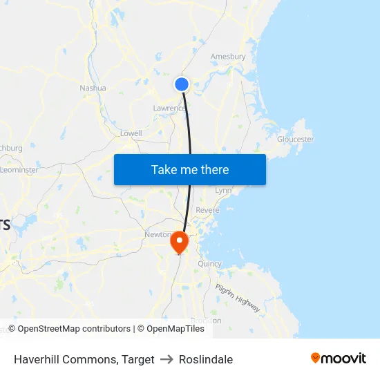 Haverhill Commons, Target to Roslindale map