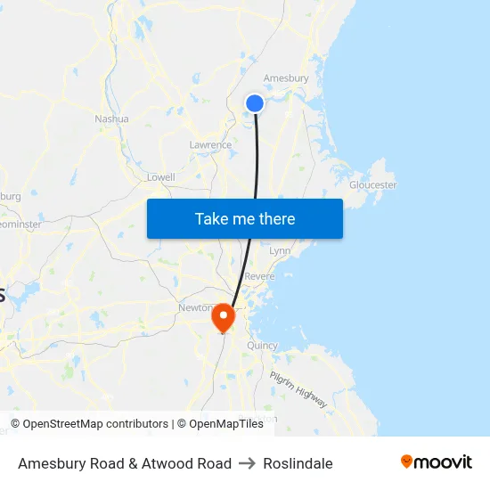 Amesbury Road & Atwood Road to Roslindale map