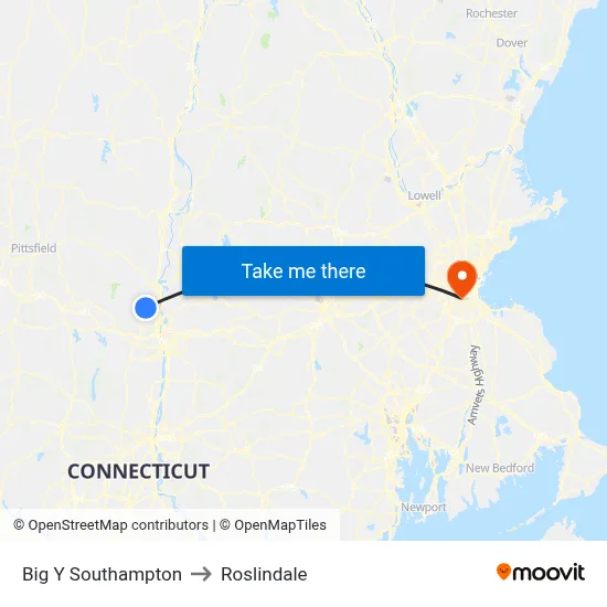 Big Y Southampton to Roslindale map