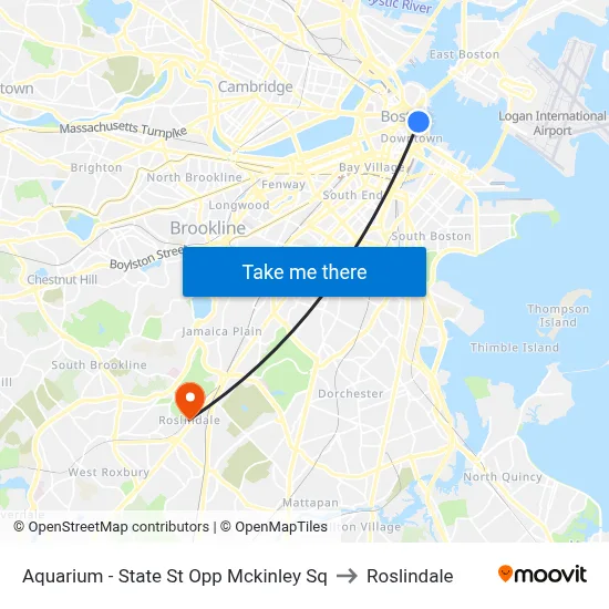 Aquarium - State St Opp Mckinley Sq to Roslindale map