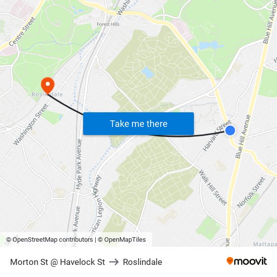 Morton St @ Havelock St to Roslindale map