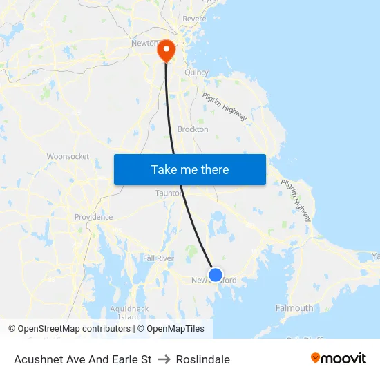 Acushnet Ave And Earle St to Roslindale map