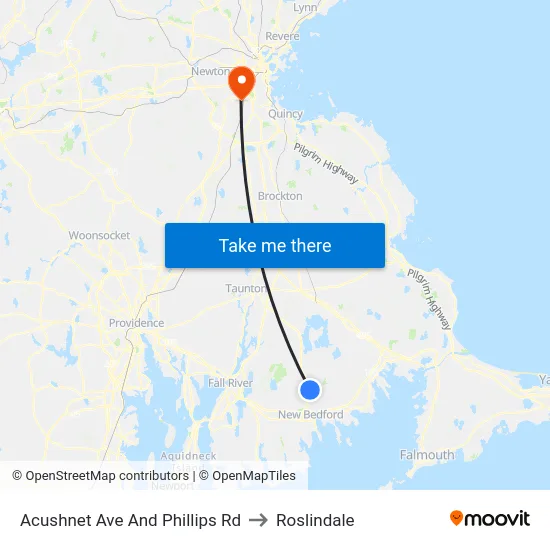 Acushnet Ave And Phillips Rd to Roslindale map