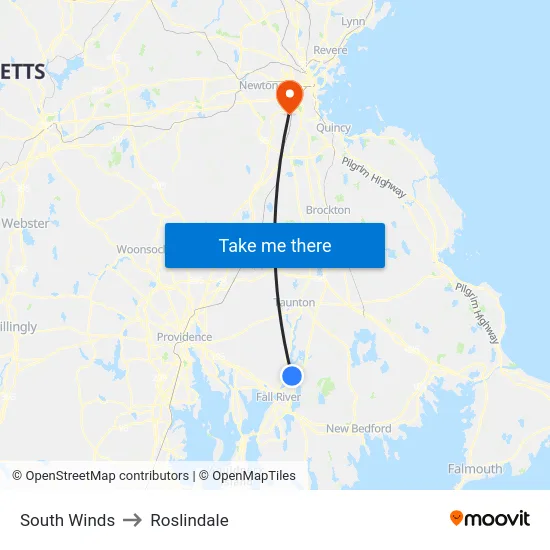 South Winds to Roslindale map