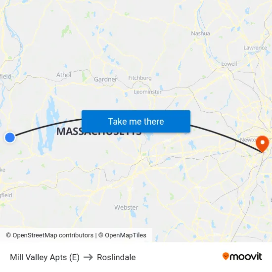 Mill Valley Apts (E) to Roslindale map