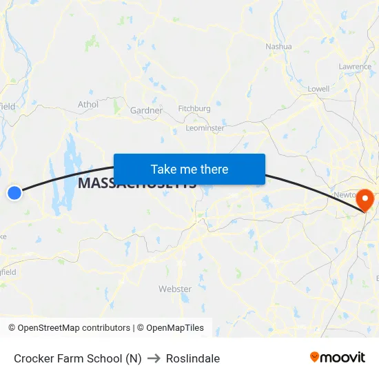 Crocker Farm School (N) to Roslindale map
