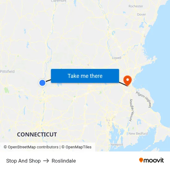 Stop And Shop to Roslindale map