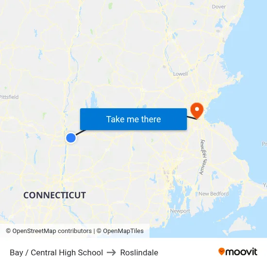 Bay / Central High School to Roslindale map