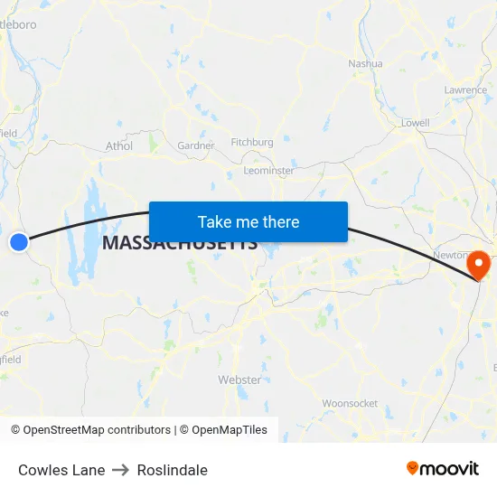Cowles Lane to Roslindale map