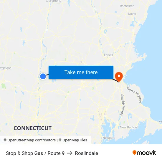 Stop & Shop Gas / Route 9 to Roslindale map