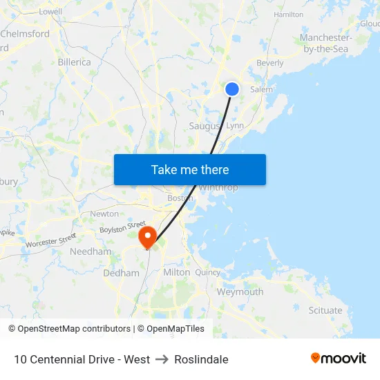 10 Centennial Drive - West to Roslindale map