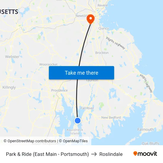 Park & Ride (East Main - Portsmouth) to Roslindale map