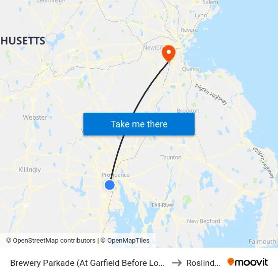 Brewery Parkade (At Garfield Before Lowe'S) to Roslindale map