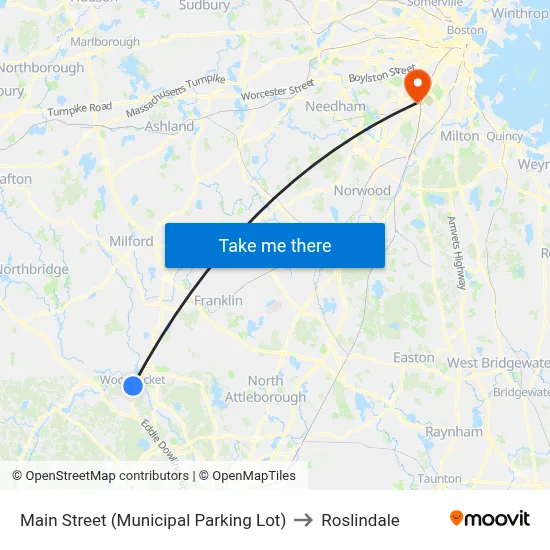 Main Street (Municipal Parking Lot) to Roslindale map
