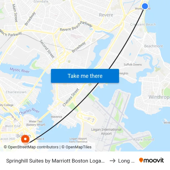 Springhill Suites by Marriott Boston Logan Airport Revere Beach to Long Wharf map