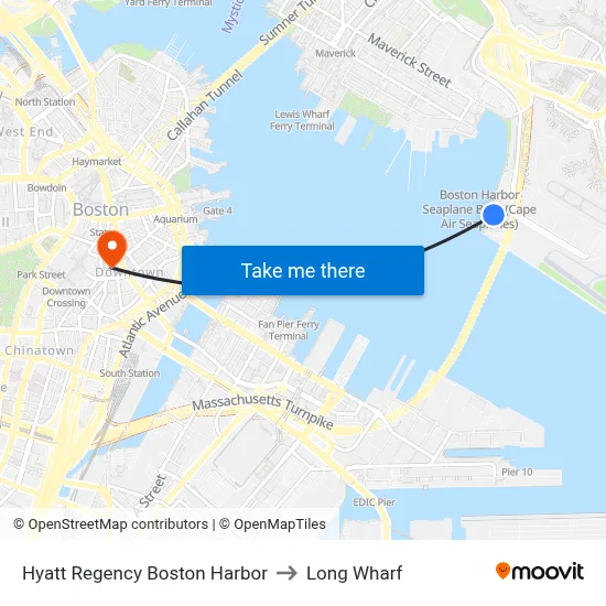 Hyatt Regency Boston Harbor to Long Wharf map