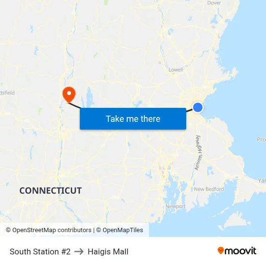 South Station #2 to Haigis Mall map