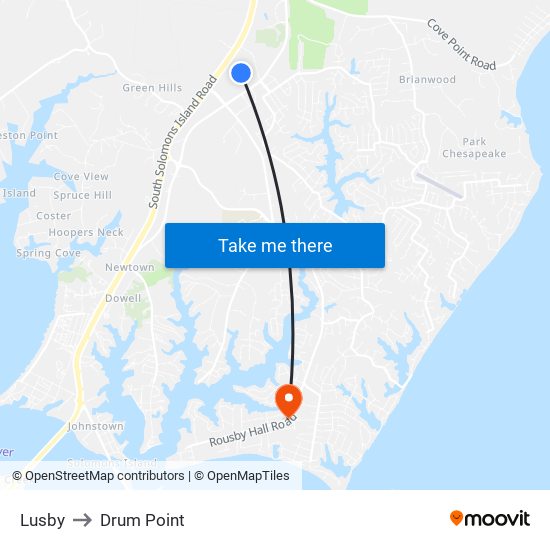 Lusby to Drum Point map