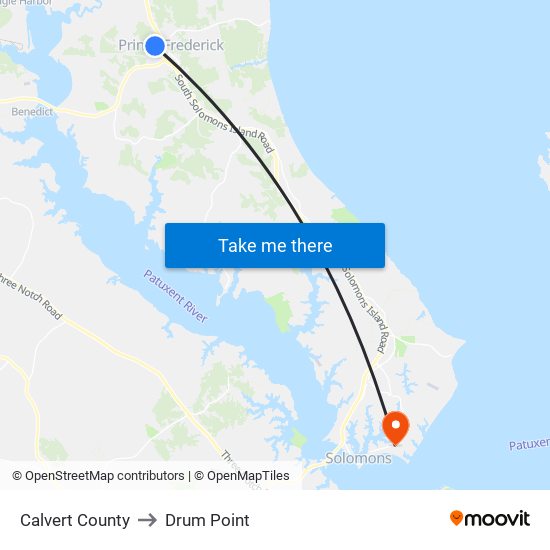 Calvert County to Drum Point map