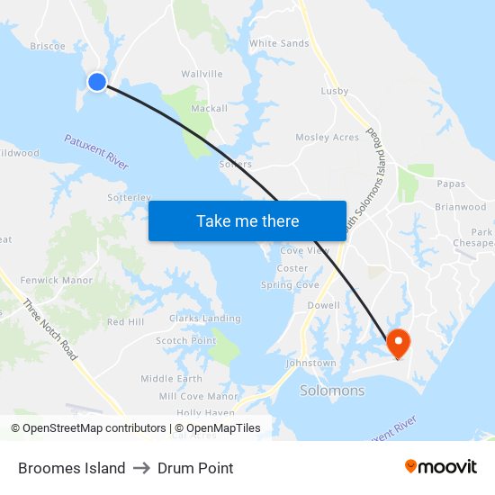 Broomes Island to Drum Point map