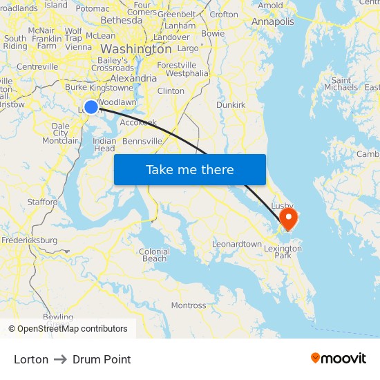 Lorton to Drum Point map