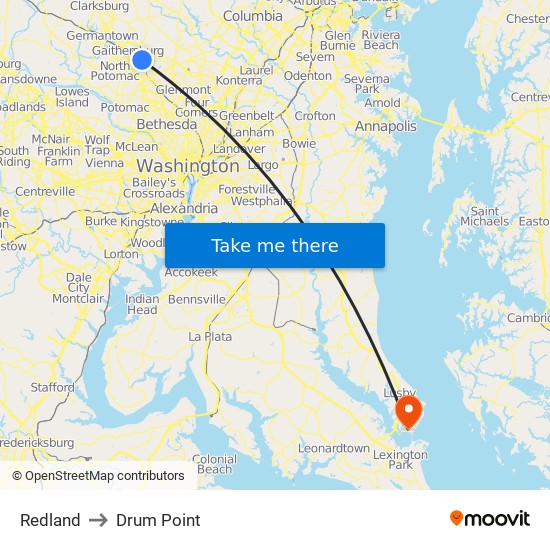 Redland to Drum Point map