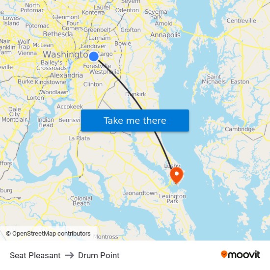 Seat Pleasant to Drum Point map