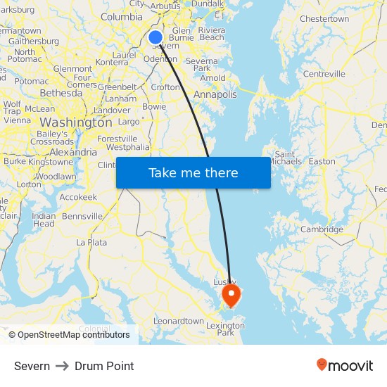 Severn to Drum Point map