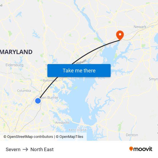 Severn to North East map