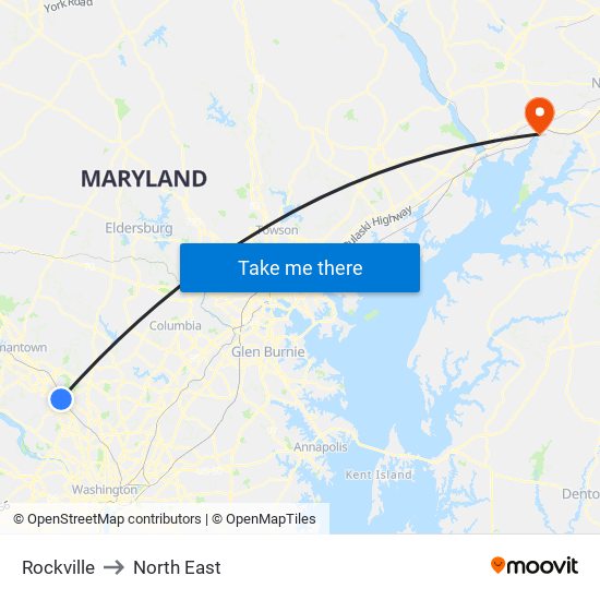 Rockville to North East map