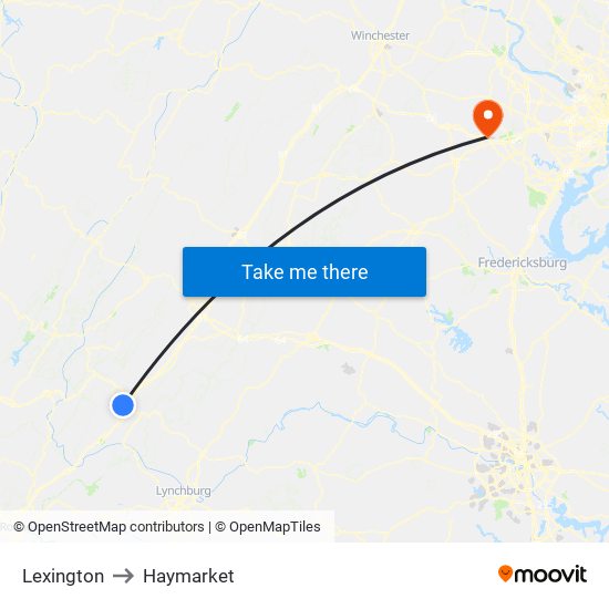 Lexington to Haymarket map