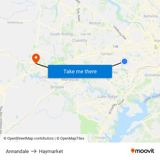 Annandale to Haymarket map