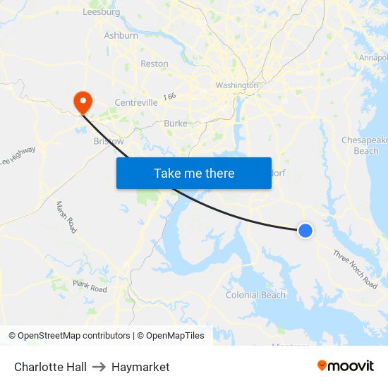 Charlotte Hall to Haymarket map