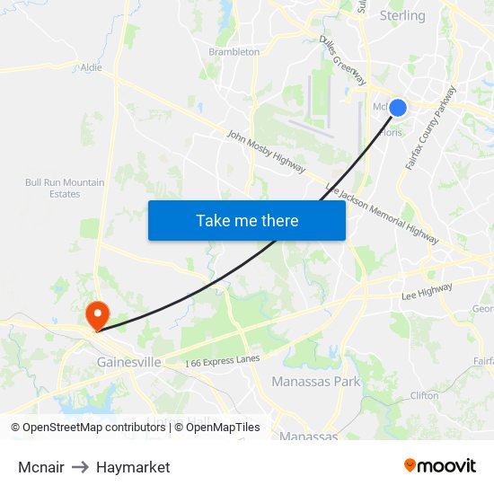 Mcnair to Haymarket map