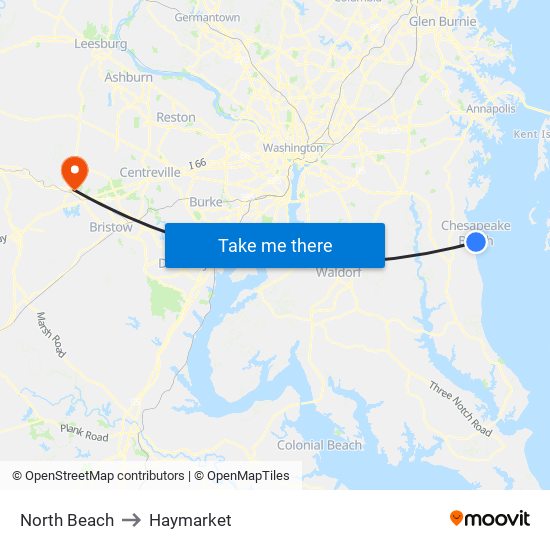 North Beach to Haymarket map