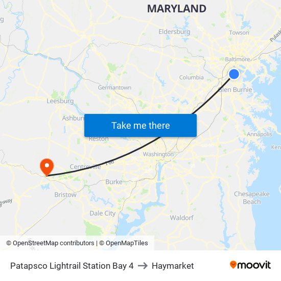 Patapsco Lightrail Station Bay 4 to Haymarket map