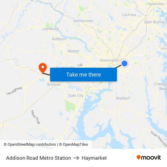 Addison Road Metro Station to Haymarket map