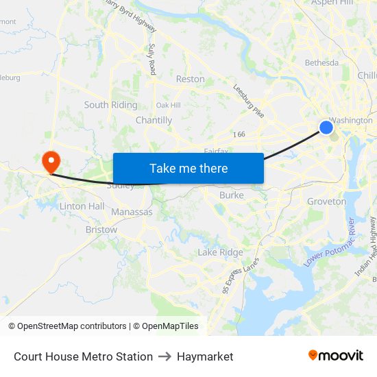 Court House Metro Station to Haymarket map