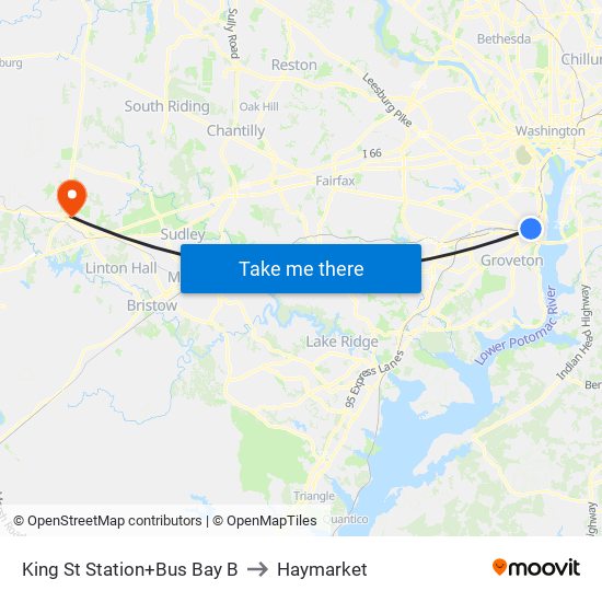 King Street-Old Town+Bay B to Haymarket map