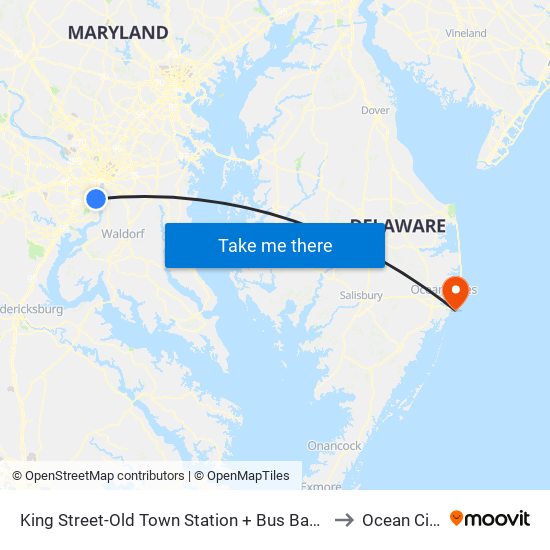 King St-Old Town+Bay K to Ocean City map