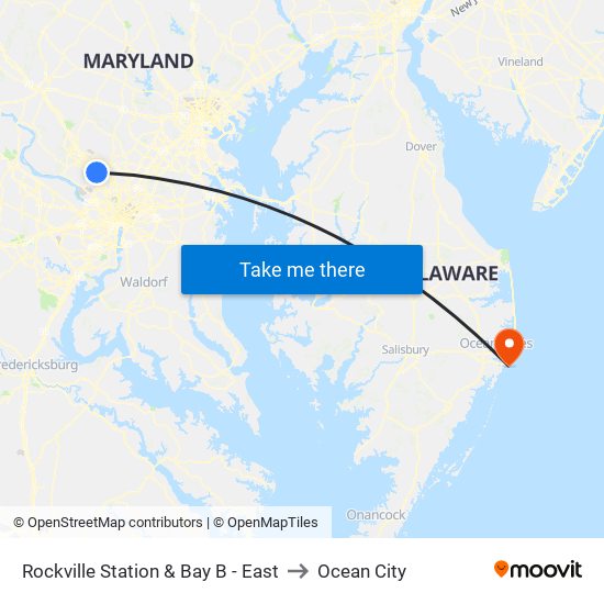 Rockville Station & Bay B - East to Ocean City map